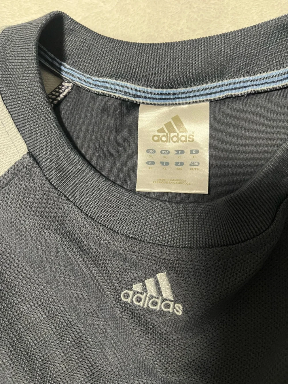 adidas Men’s Black Body with Light Gray Raglan Sleeve Crew